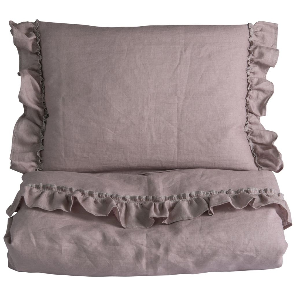 Sengesett med kappe til sprinkelseng/ babyseng Dusty Pink