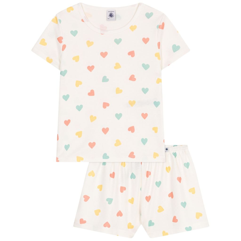 Hearts Cotton Pyjamas Marshmallow Multicolor