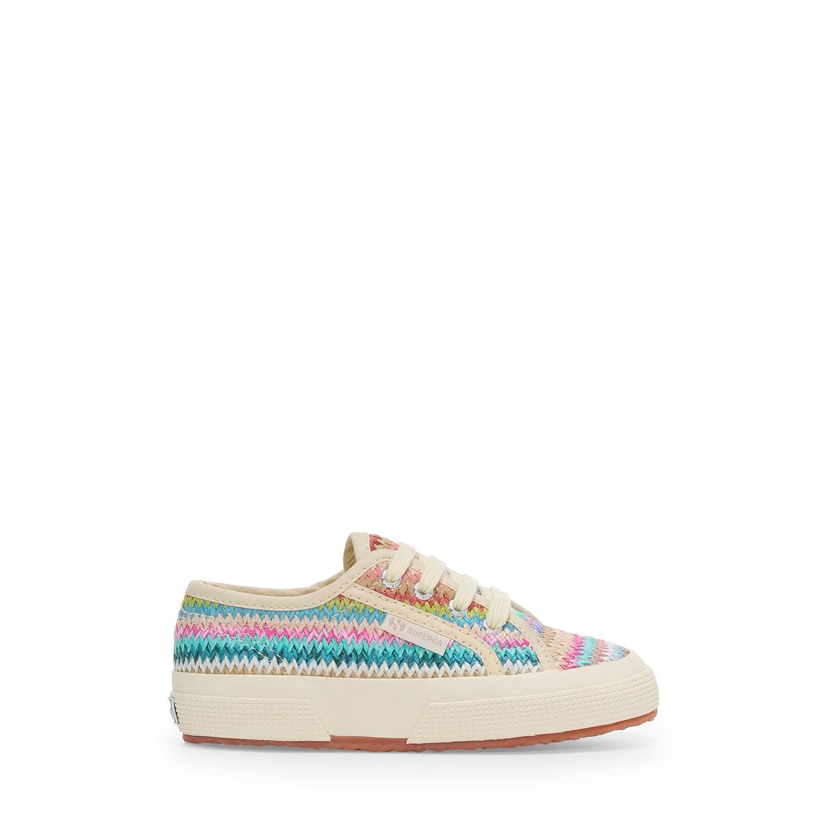 2750 Kids Raffia Sneakers Beige Laurel-purp