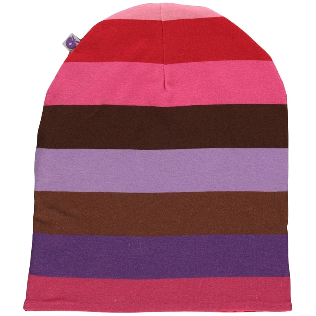Reversible Striped Printed Hat Purple Heart