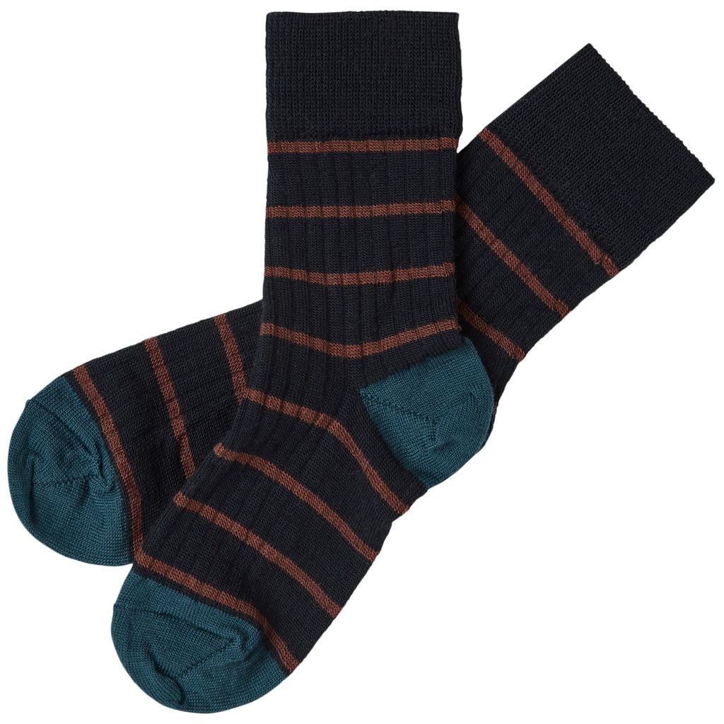2-Pack Narrow Striped Socks Dark Navy
