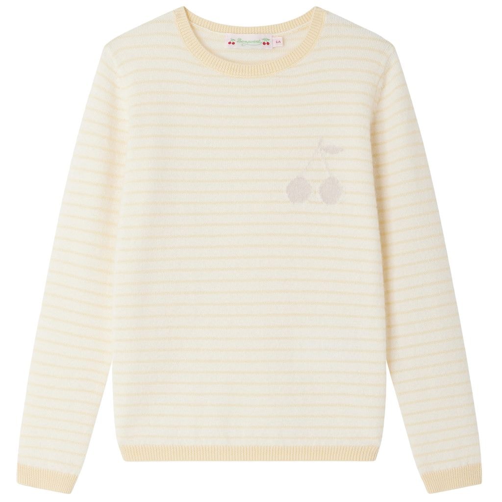 Striped Knit Sweater Pale Yellow