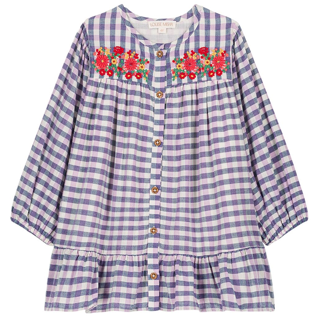 Massilia Checked Baby Dress Blue