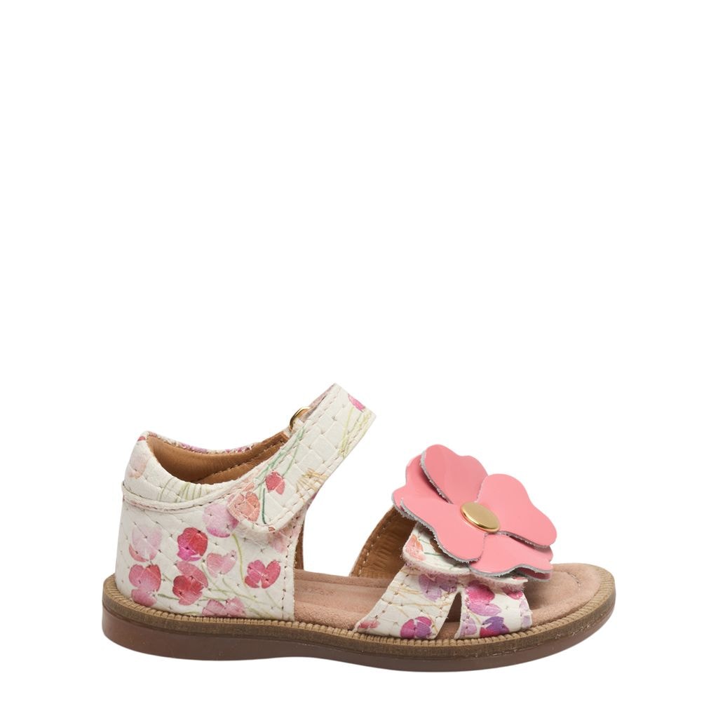 Barbara C Blommiga Sandaler Vit