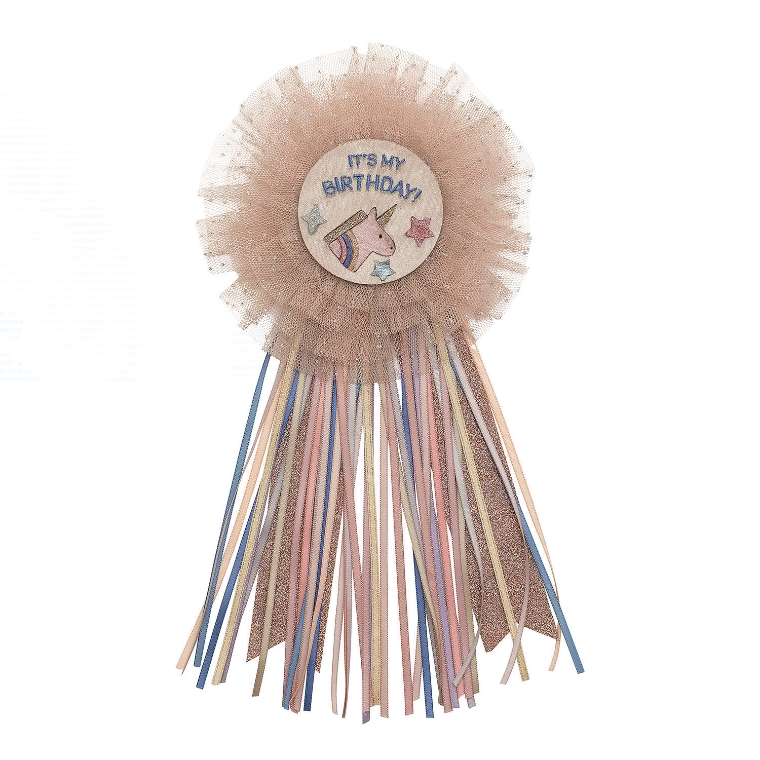 Birthday Unicorn Celeste Rosette Badge Pink 