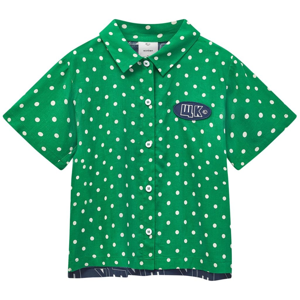 W.K Skjorta Fresh Green Polka Dot