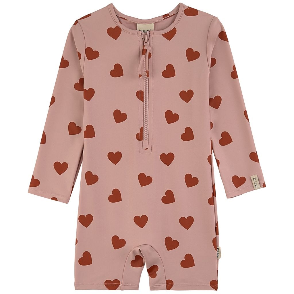 Paros Sydänkuvioinen Yksiosainen Rashguard-uimapuku Woody Rose