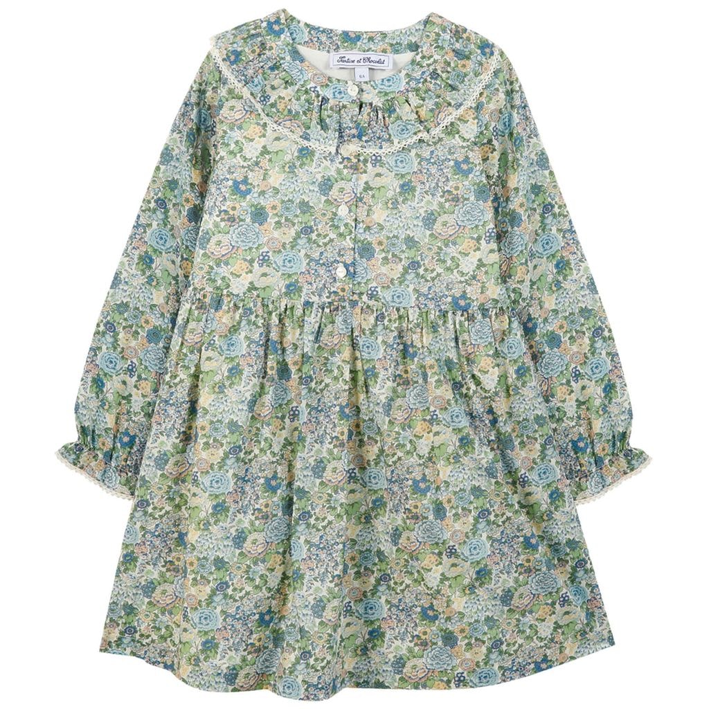 Flower Print Dress Celadon