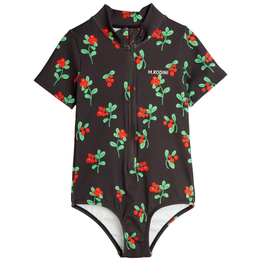 Lingonberries Aop Swimsuit Black