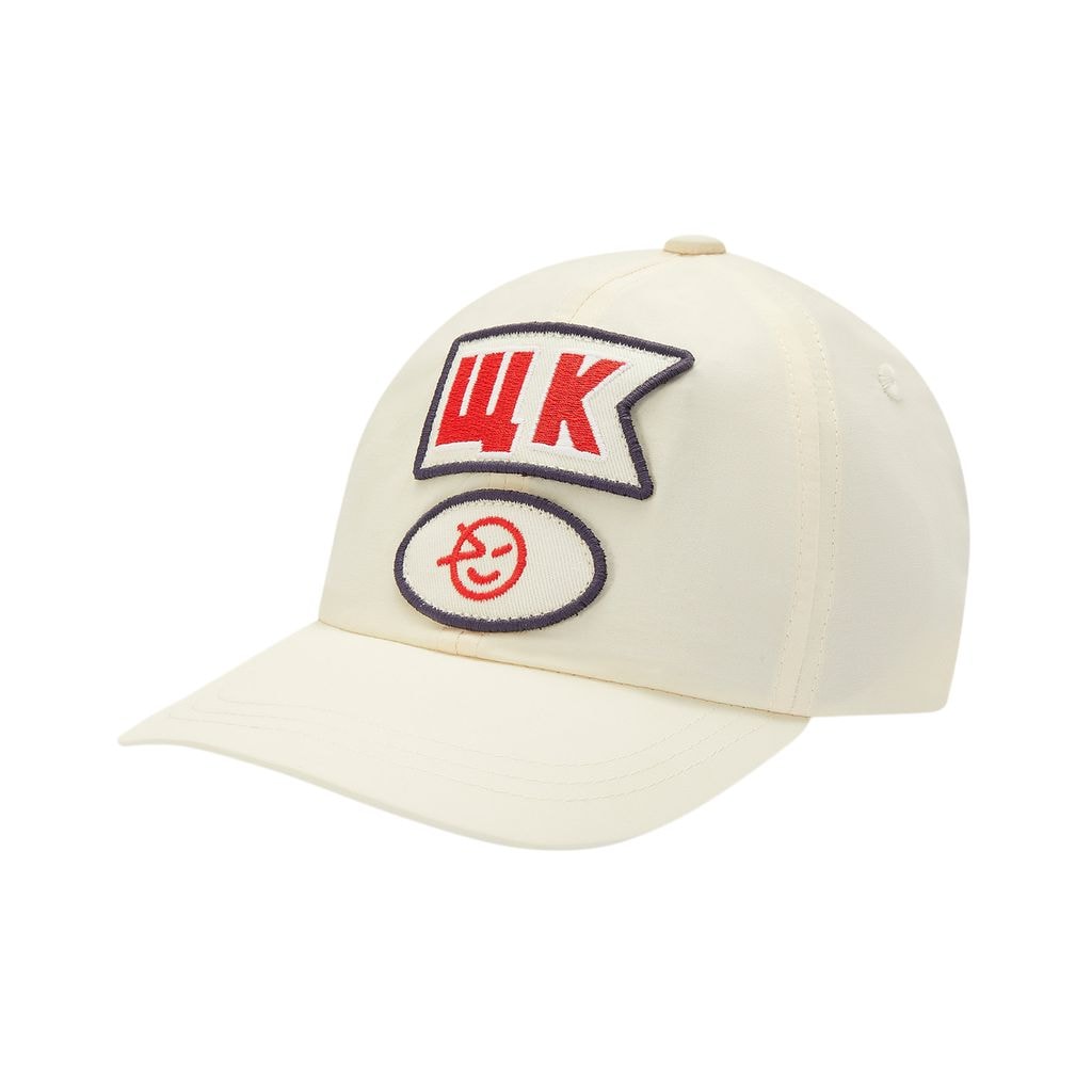Nylon Badge Cap Ecru