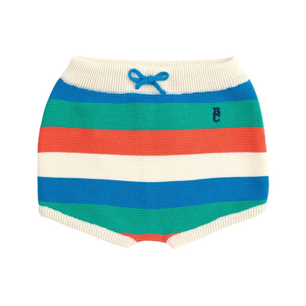 Striped Baby Knitted Shorts Offwhite