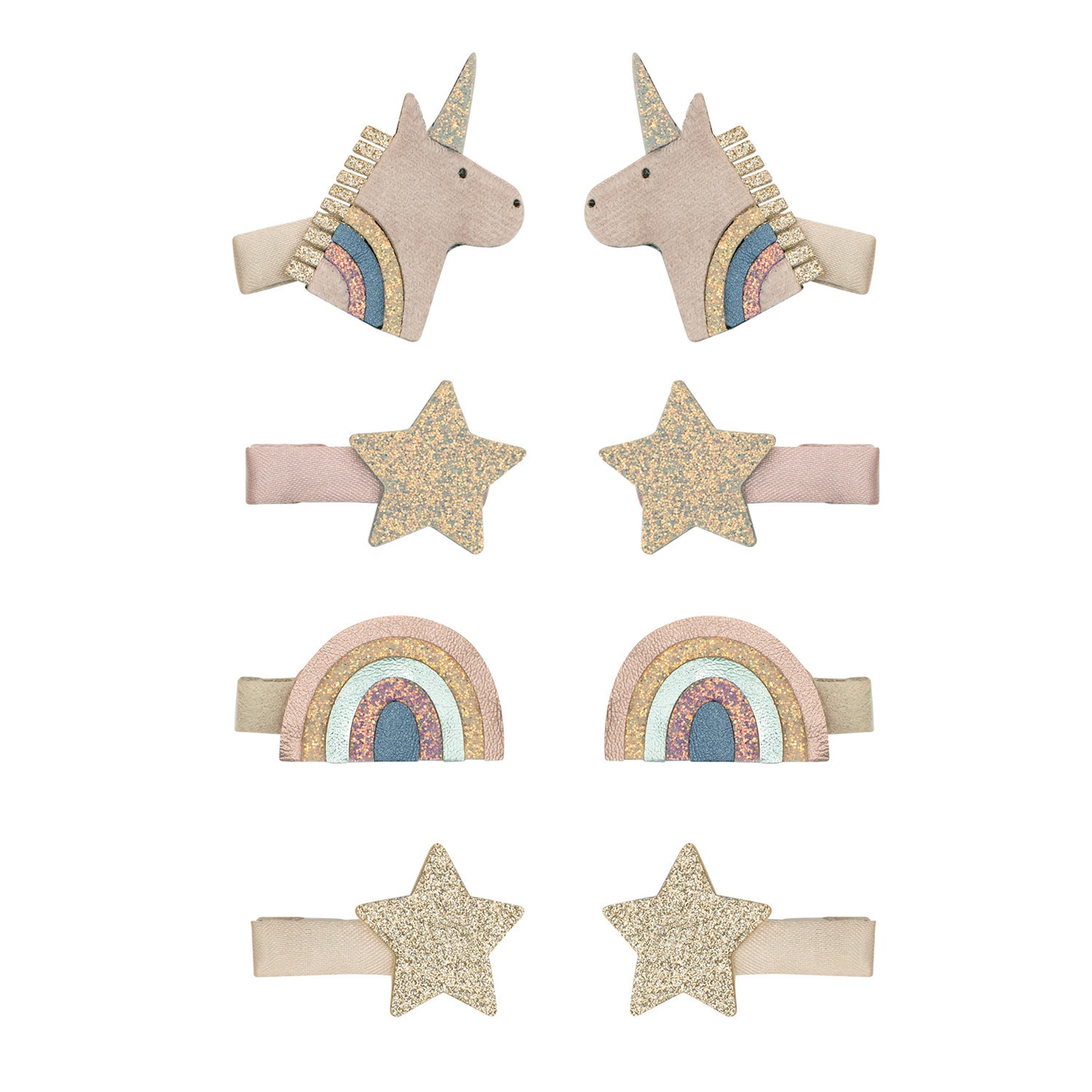 Mini Unicorn Celeste 8 Hair Clips Pink 