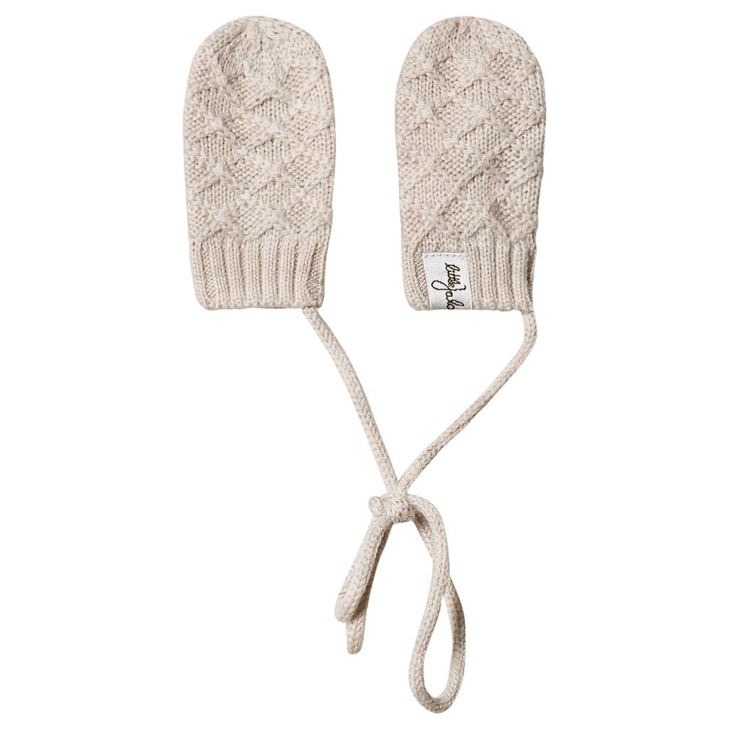 Strikkede Babyvanter Cremefarvede