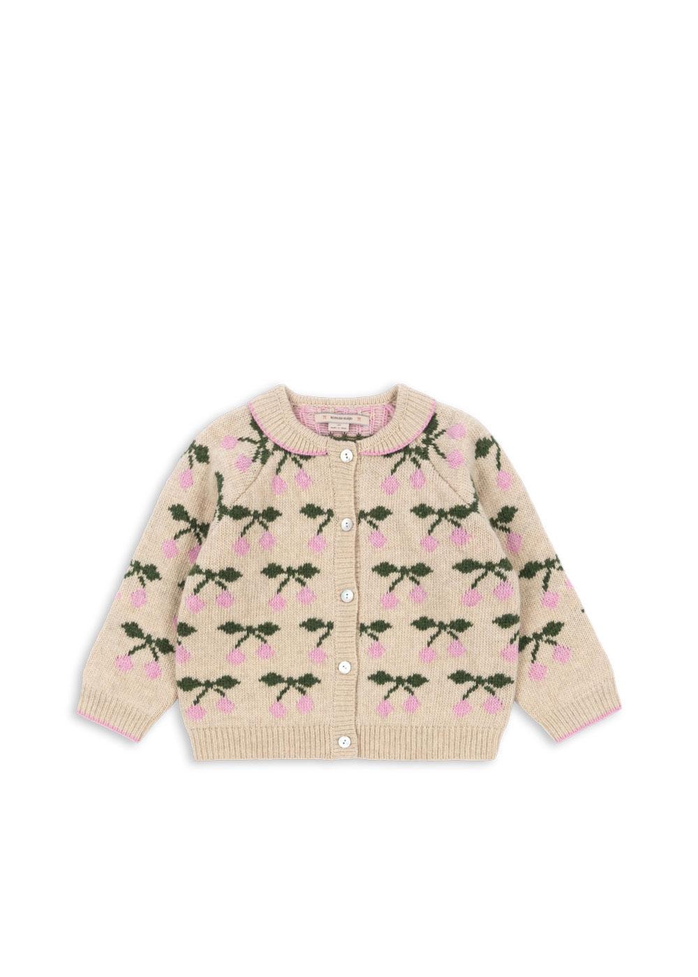 Belou Knit Collar Cardigan Cherry