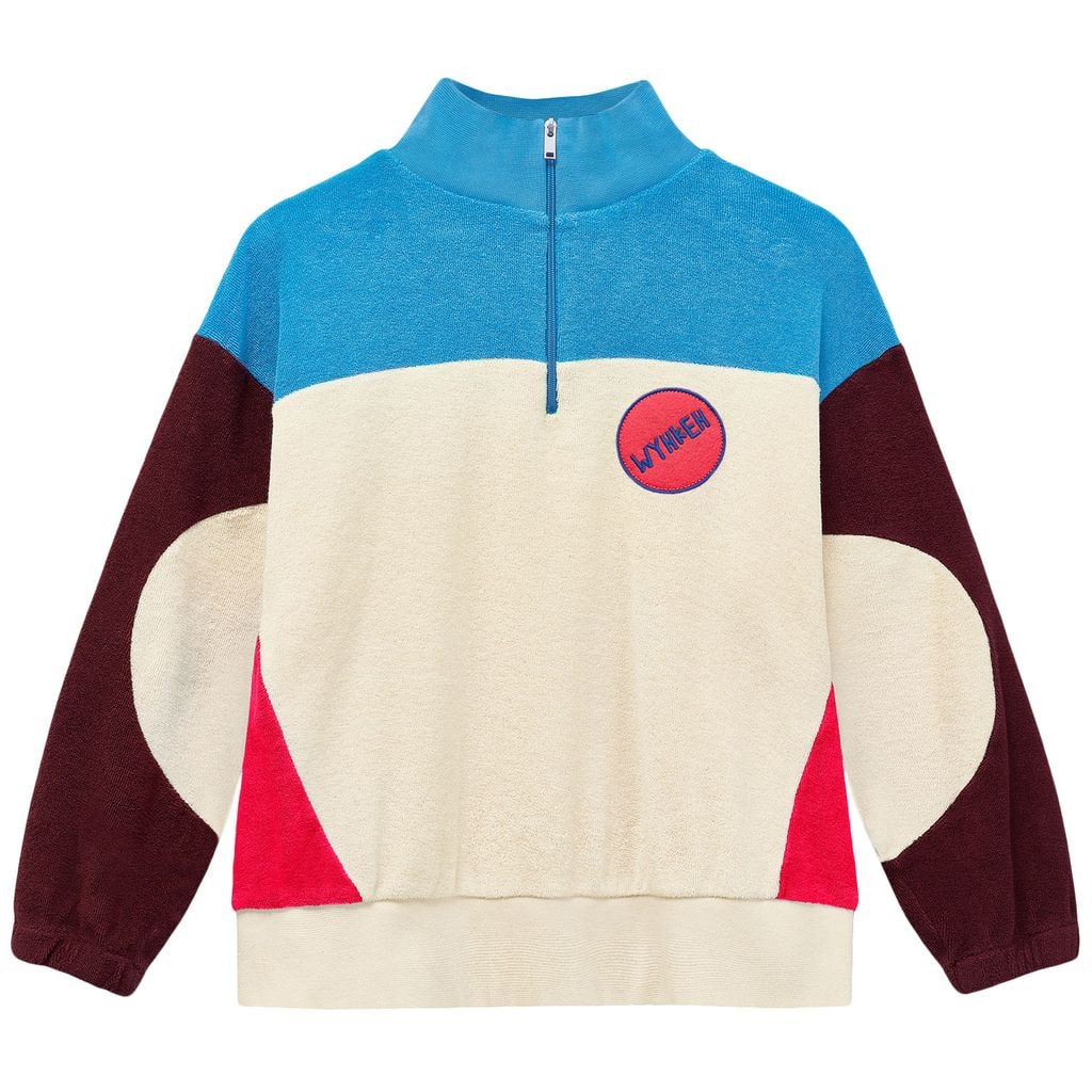 Keel Sweater Ecru  Strong Blue