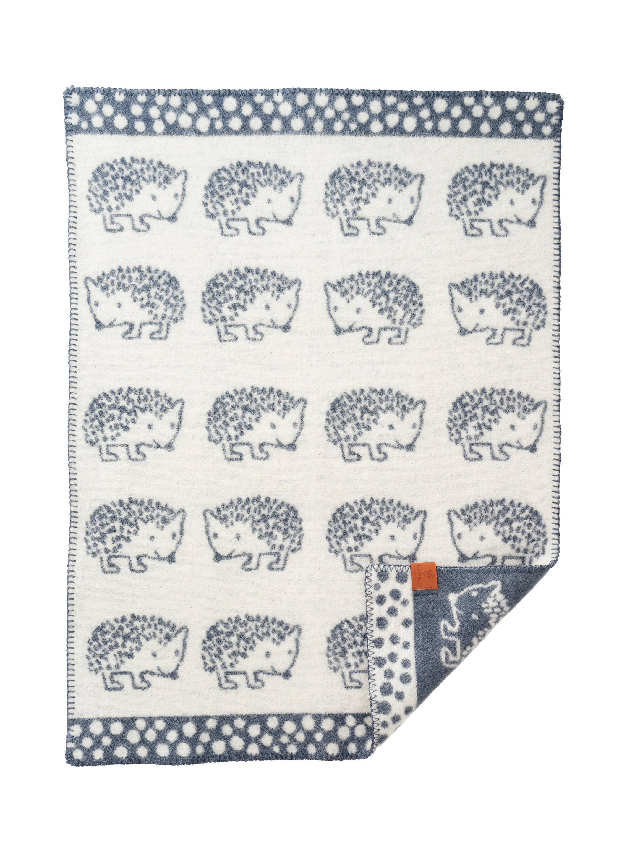 Hedgehog Wool Blanket Blue 