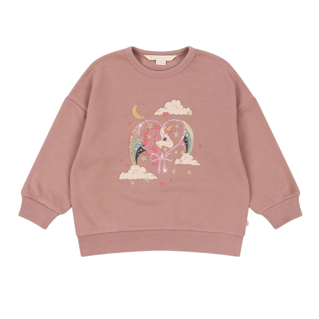 Lou Glitter Sweatshirt Ocs Mahogany Rose