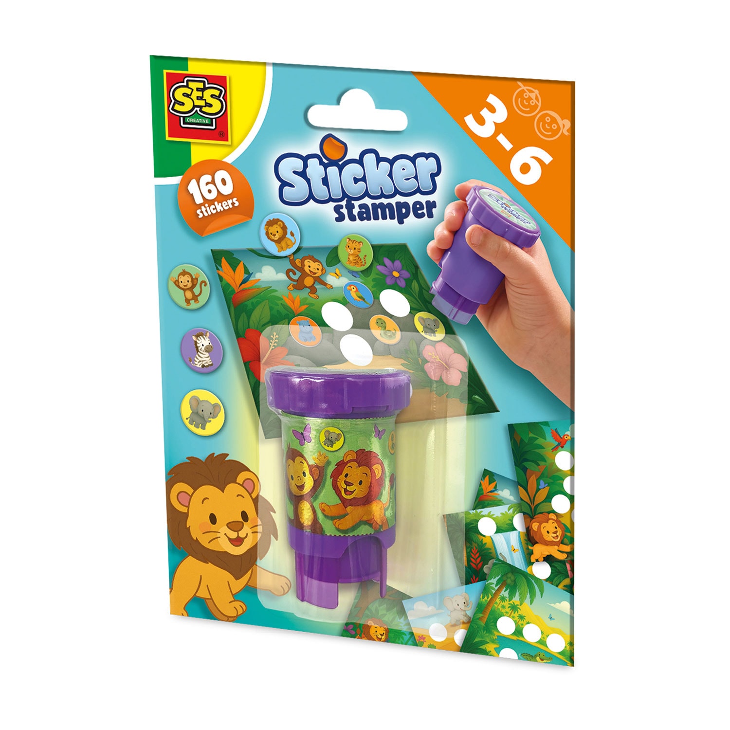 Klistremerke-stempel Jungle Animals