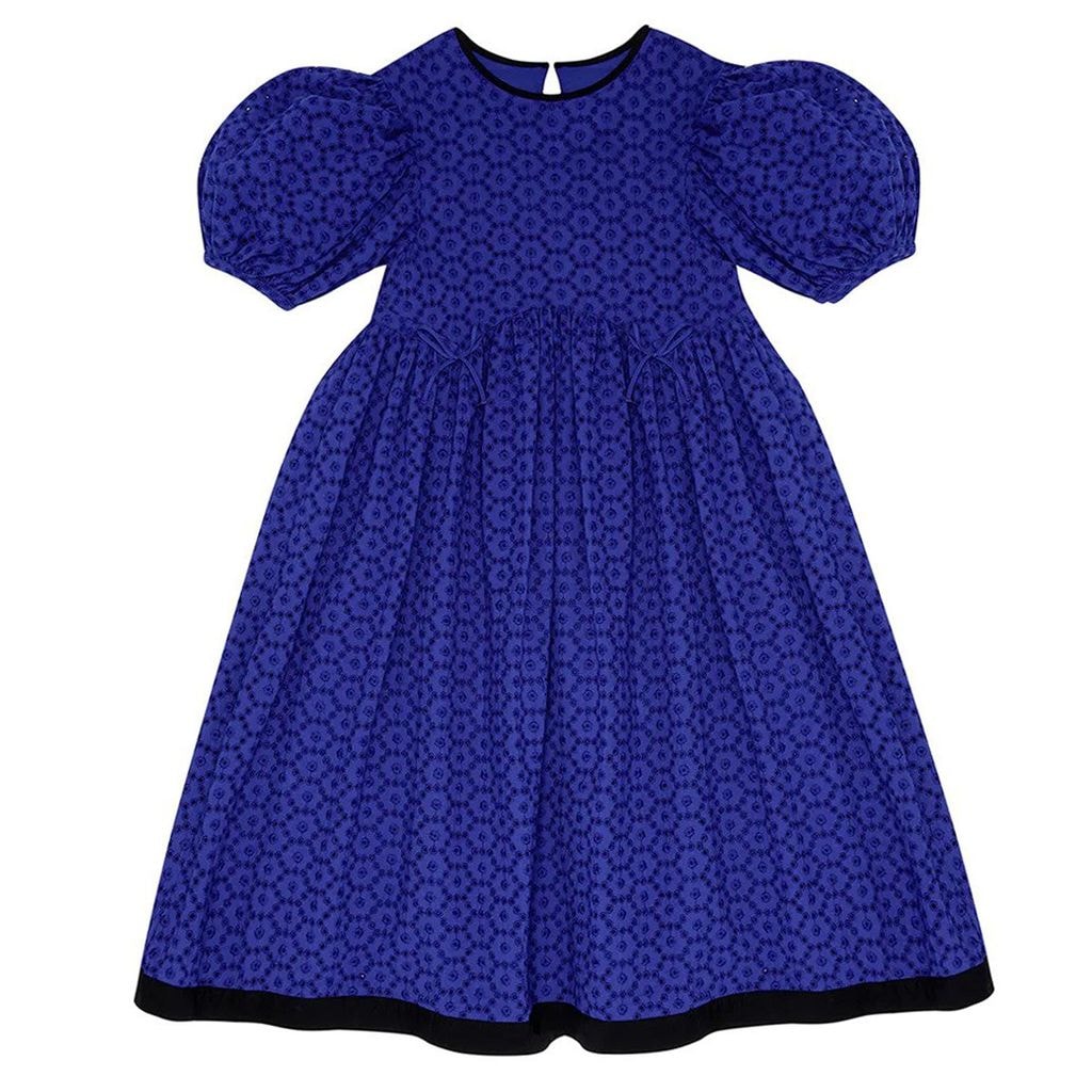 Tie The Knot Embroidered Dress Aegean Blue