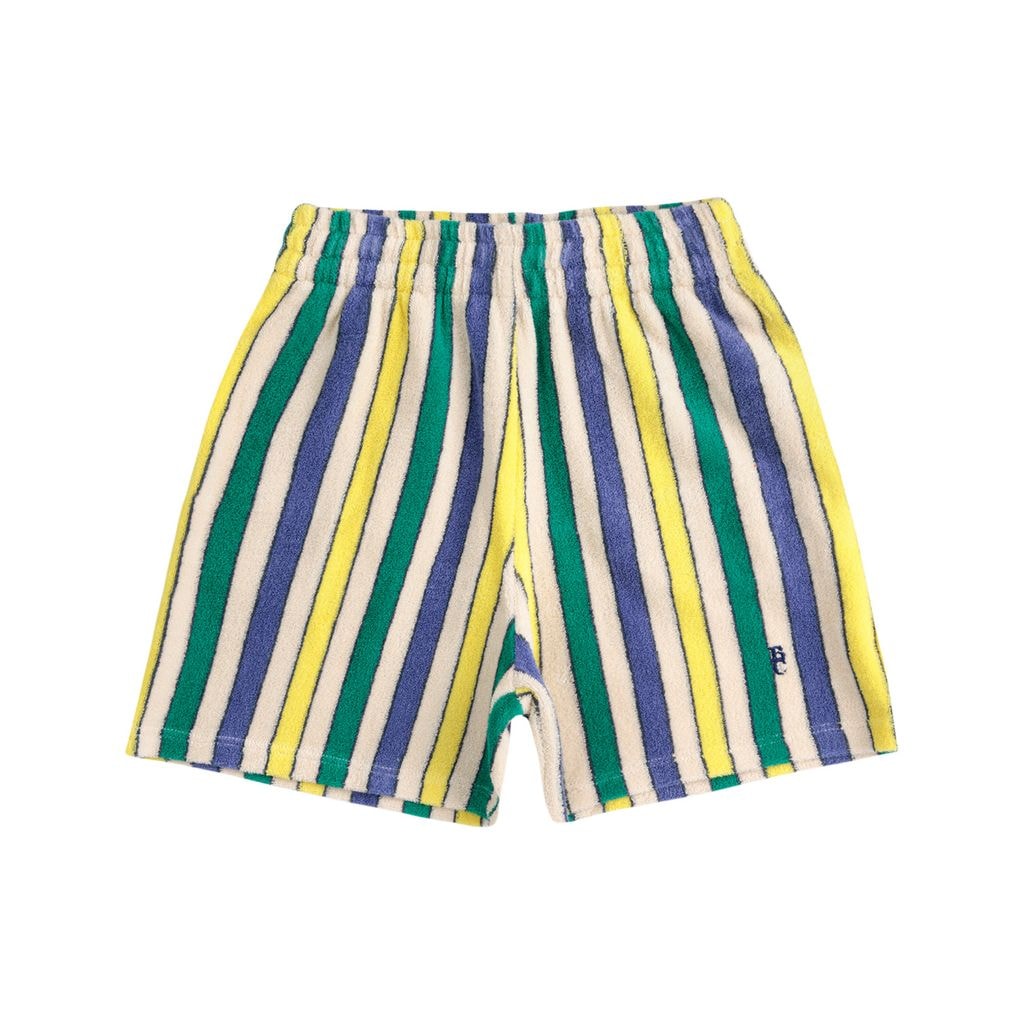 Multicolor Stripes Bermudashorts I Frotté Off White