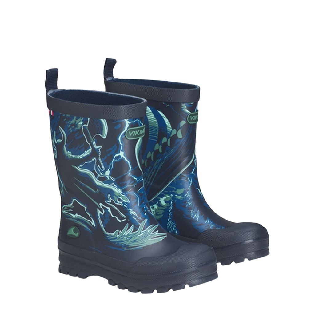 Jolly Print Rubber Boot Navy Bluegreen