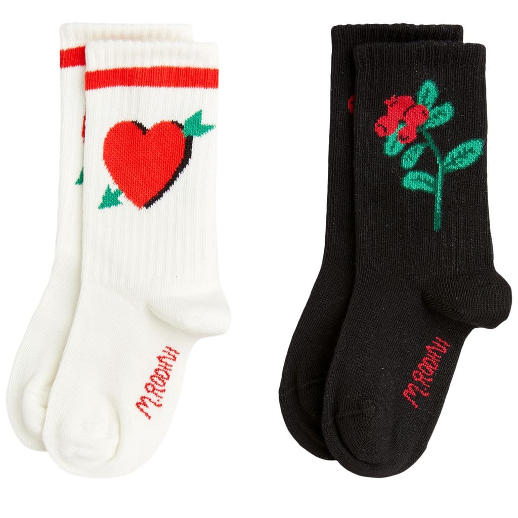 GOTS Arrowed Heart 2-Pack Socks Multi