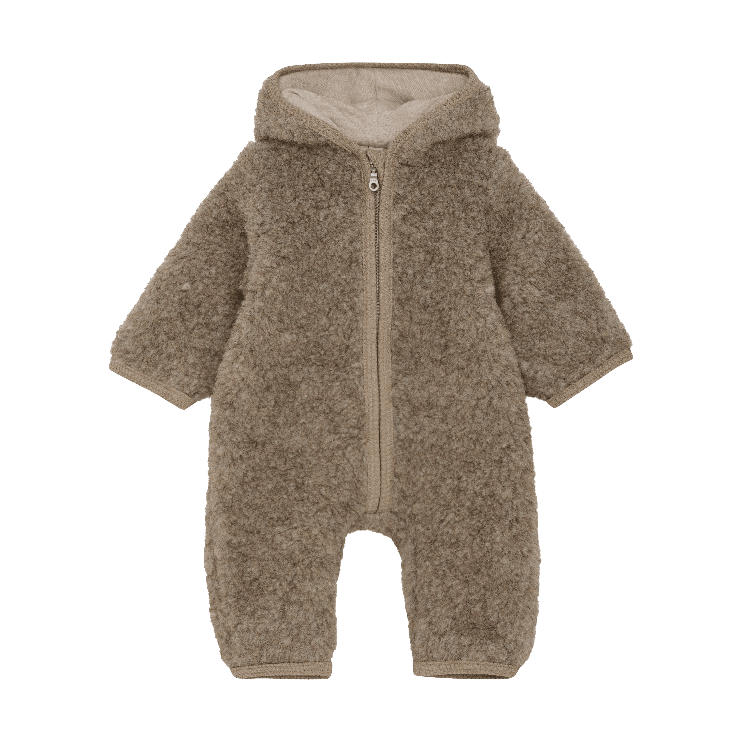 Wool Teddy Coverall With Linning Camel Melange