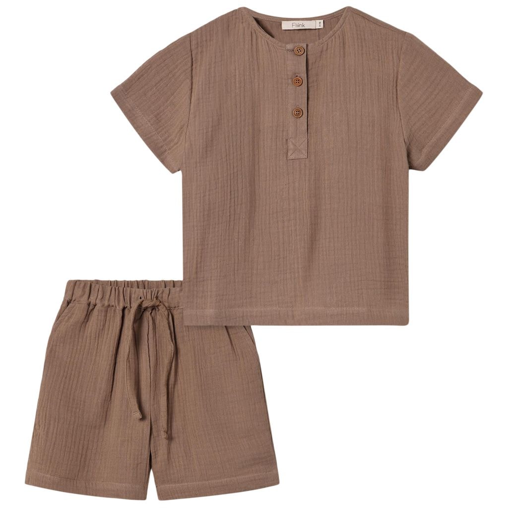 Cha Cha Shortsit Ja Yläosa Setti Pine Bark