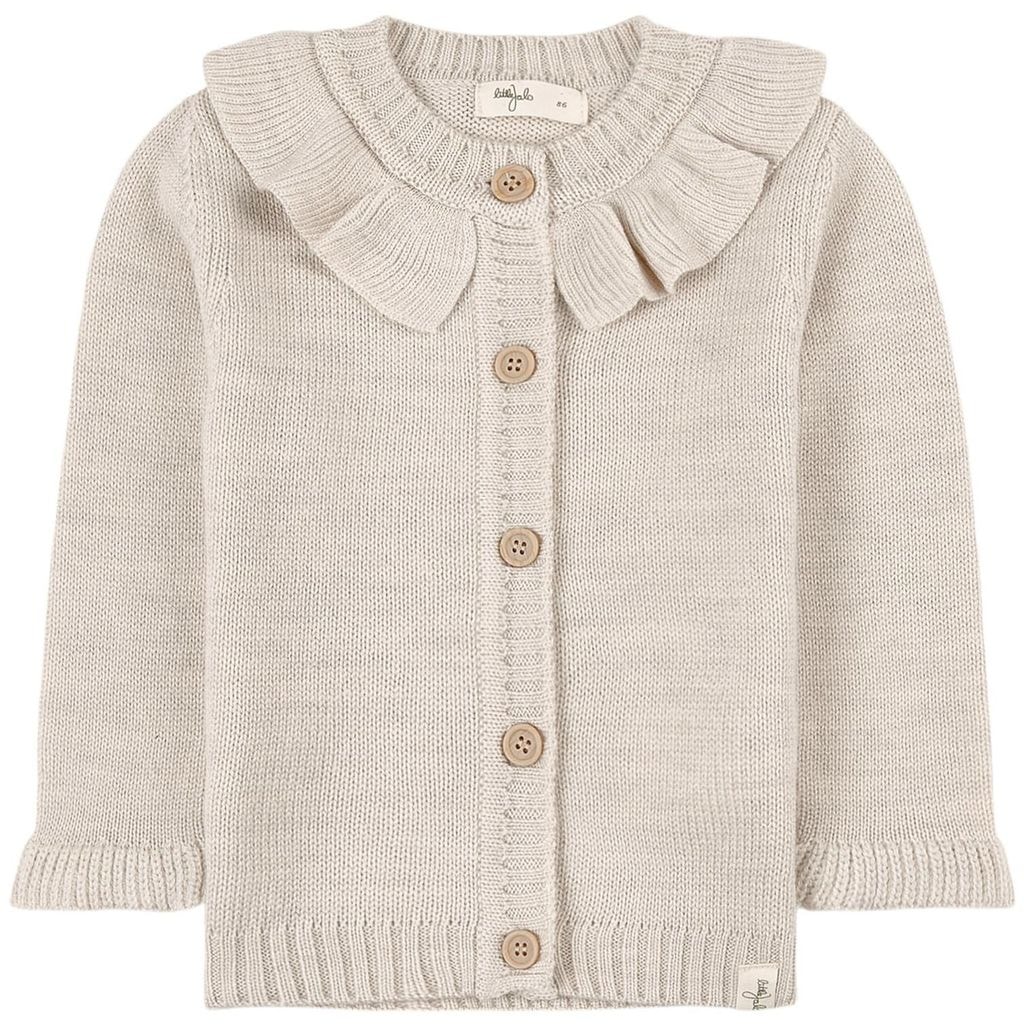 Flounce Strickjacke Cremefarben