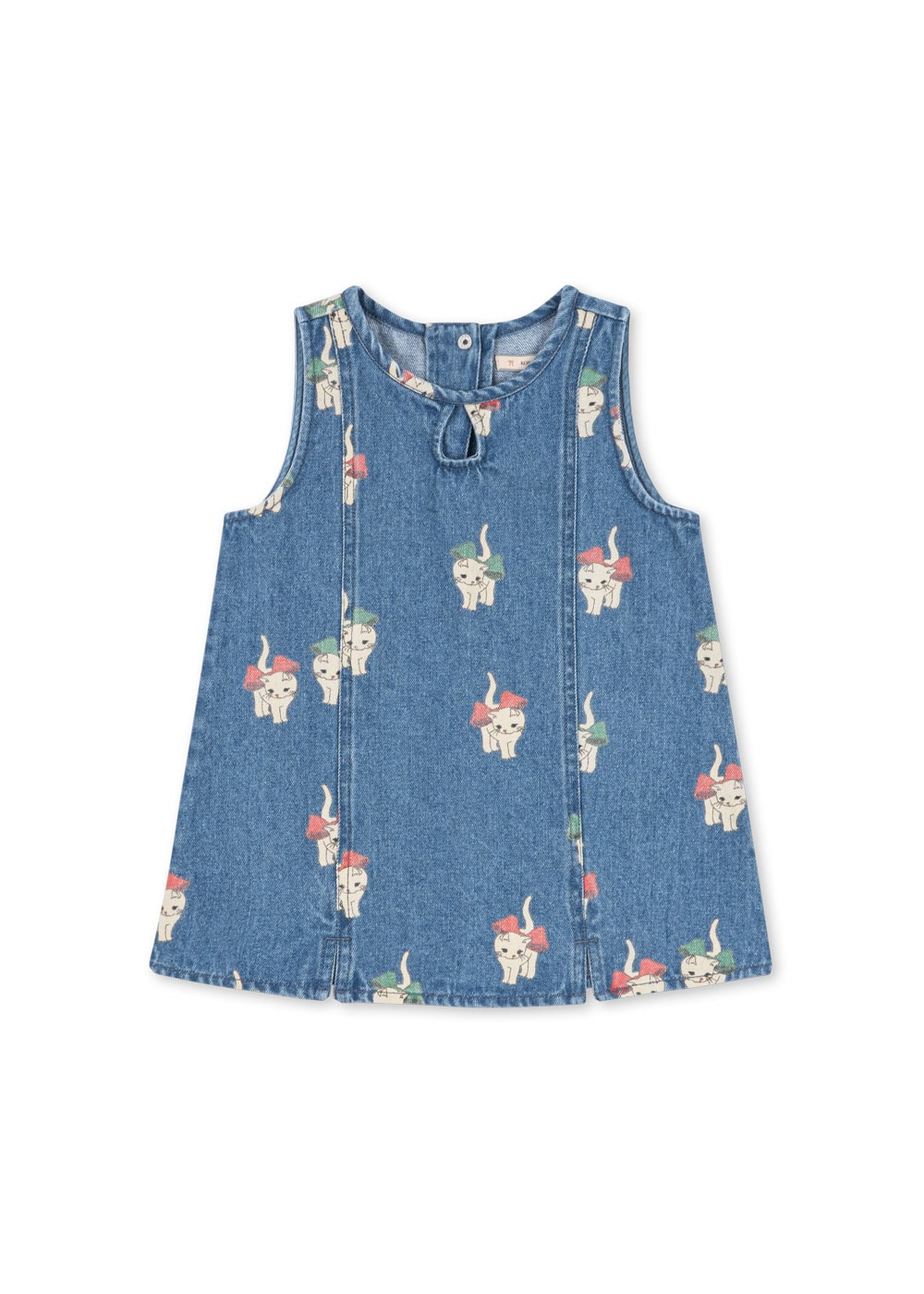 Magot Dress Gots Bow Kitty Denim