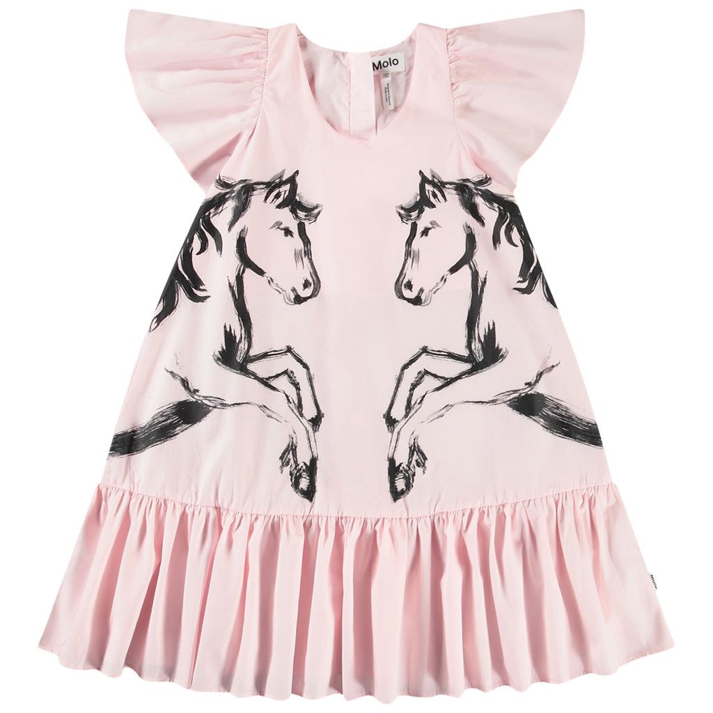 Cinda Short-Sleeved Dress Folklore Horses