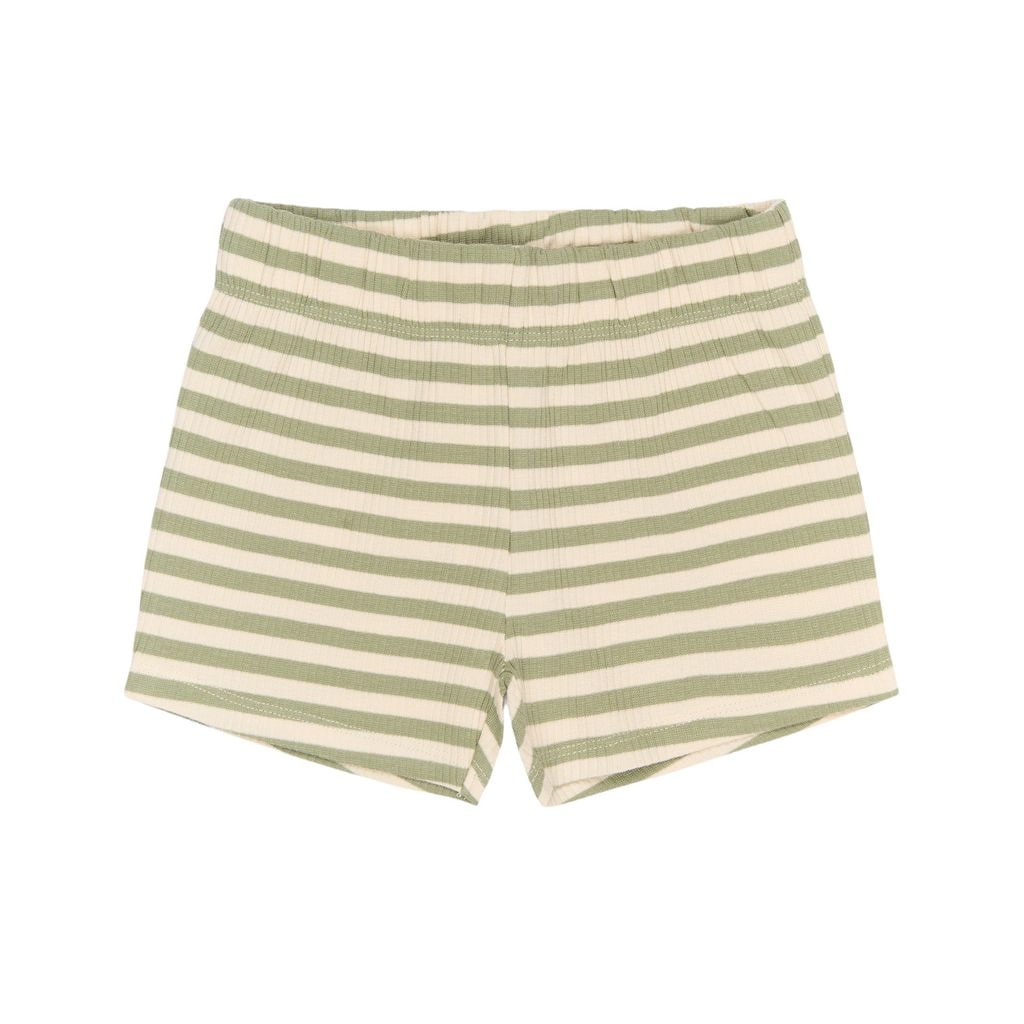 GOTS Uni Ribbade Shorts Tea Striped