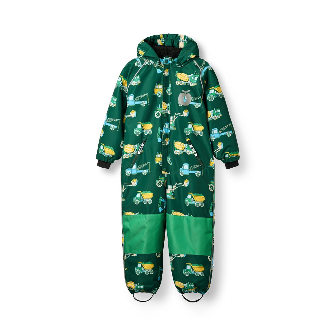 Children'S Snowsuit With Vehicles Evergreen
