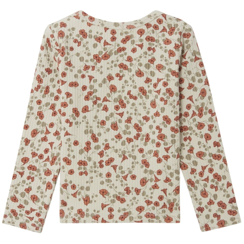 Printed Ribbed Long Sleeved T-Shirt Royal Cress