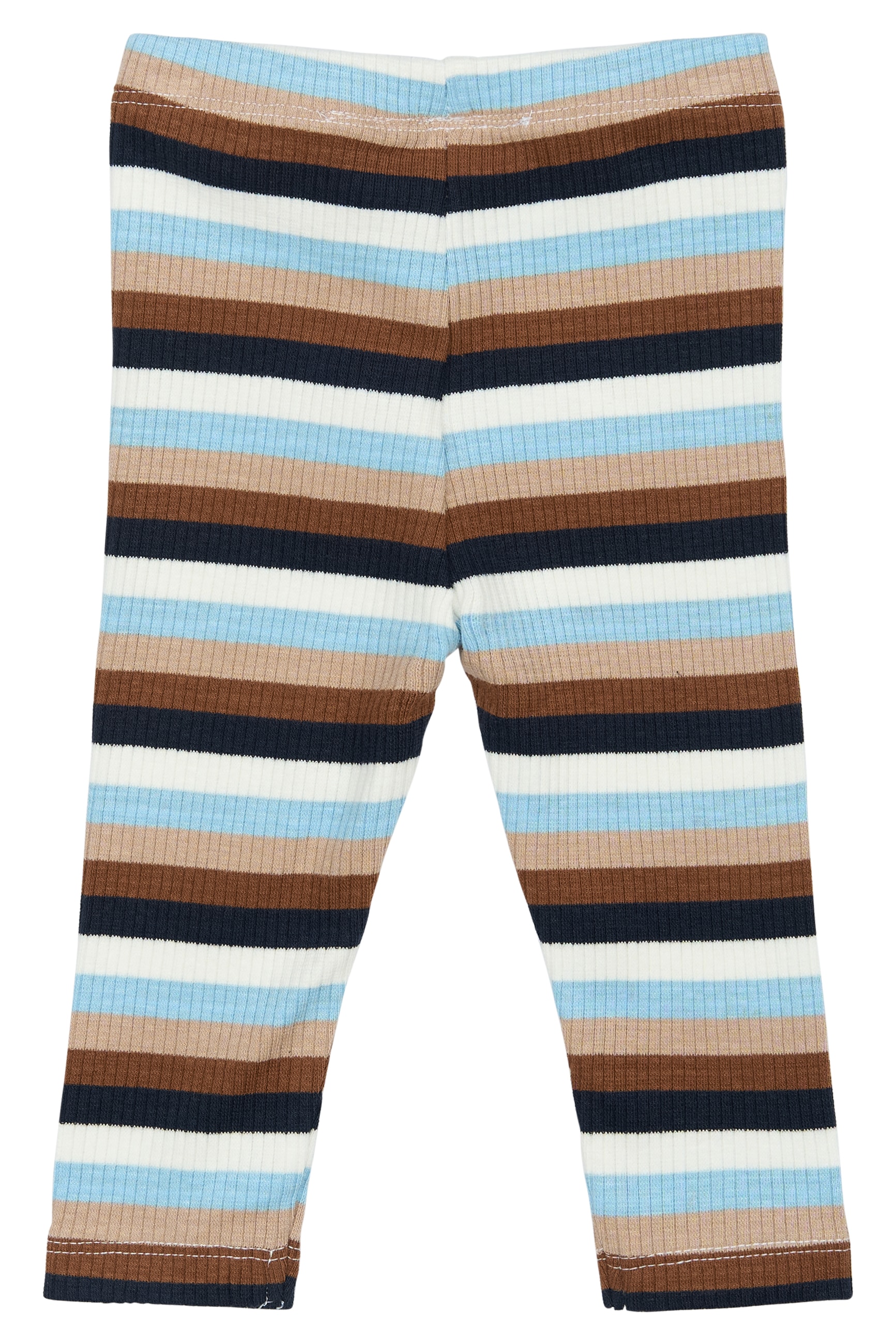 GOTS Park Ribbade Leggings Powder Blue Striped