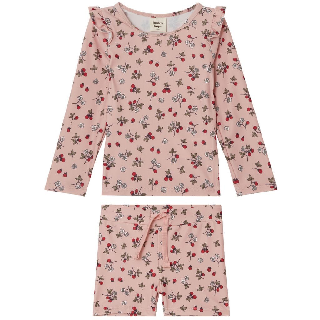 Bodil Mønstret UV-sæt Wild Strawberry