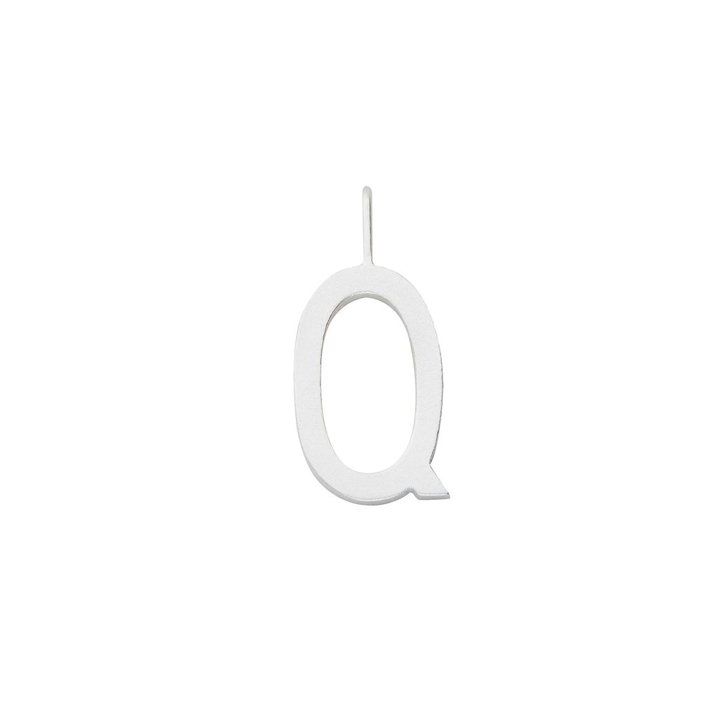 Silver Letter Charm 16 mm - Q