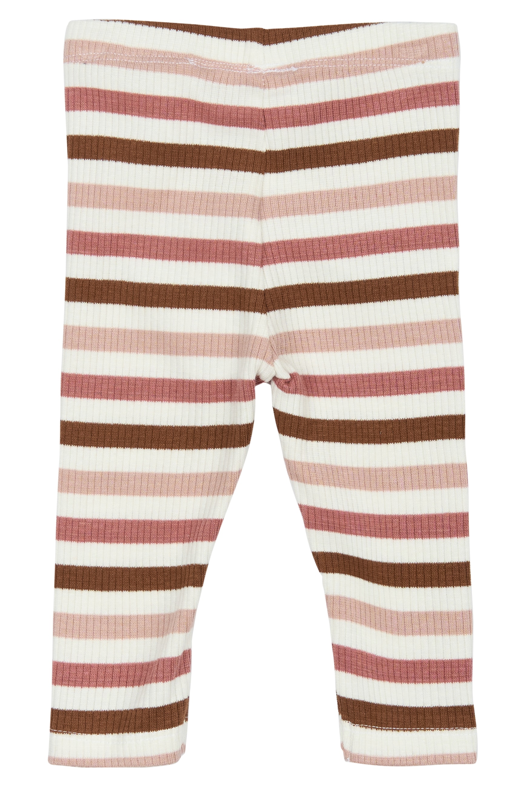GOTS Pama Ribbade Leggings Withered Rose Striped