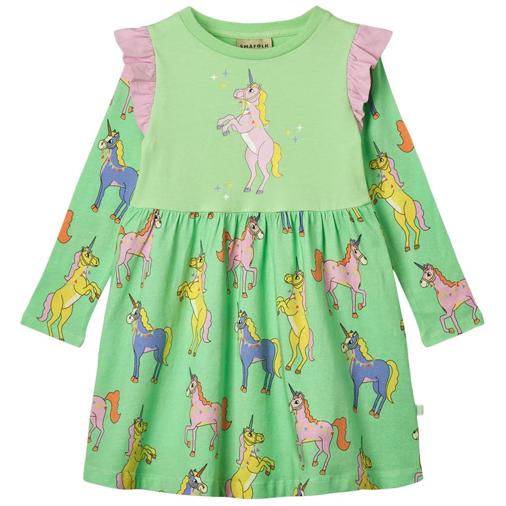 Unicorns Langermet Kjole Minty Green Tea