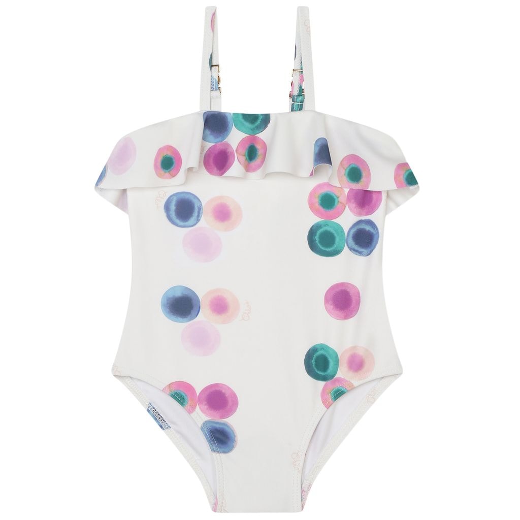 Mønstret Badedrakt Hvit