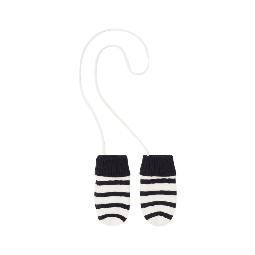 Striped Mitten White