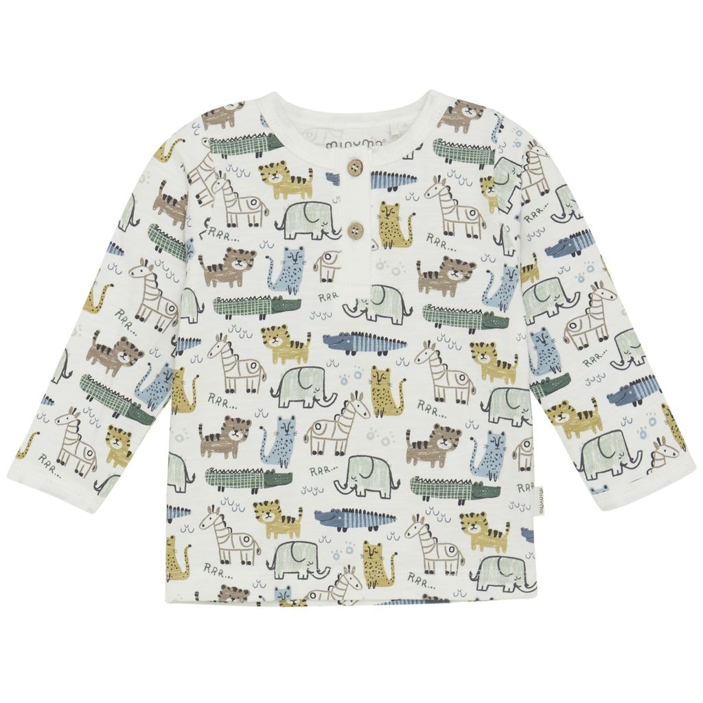 GOTS Langermet T-skjorte Aop Marshmallow White