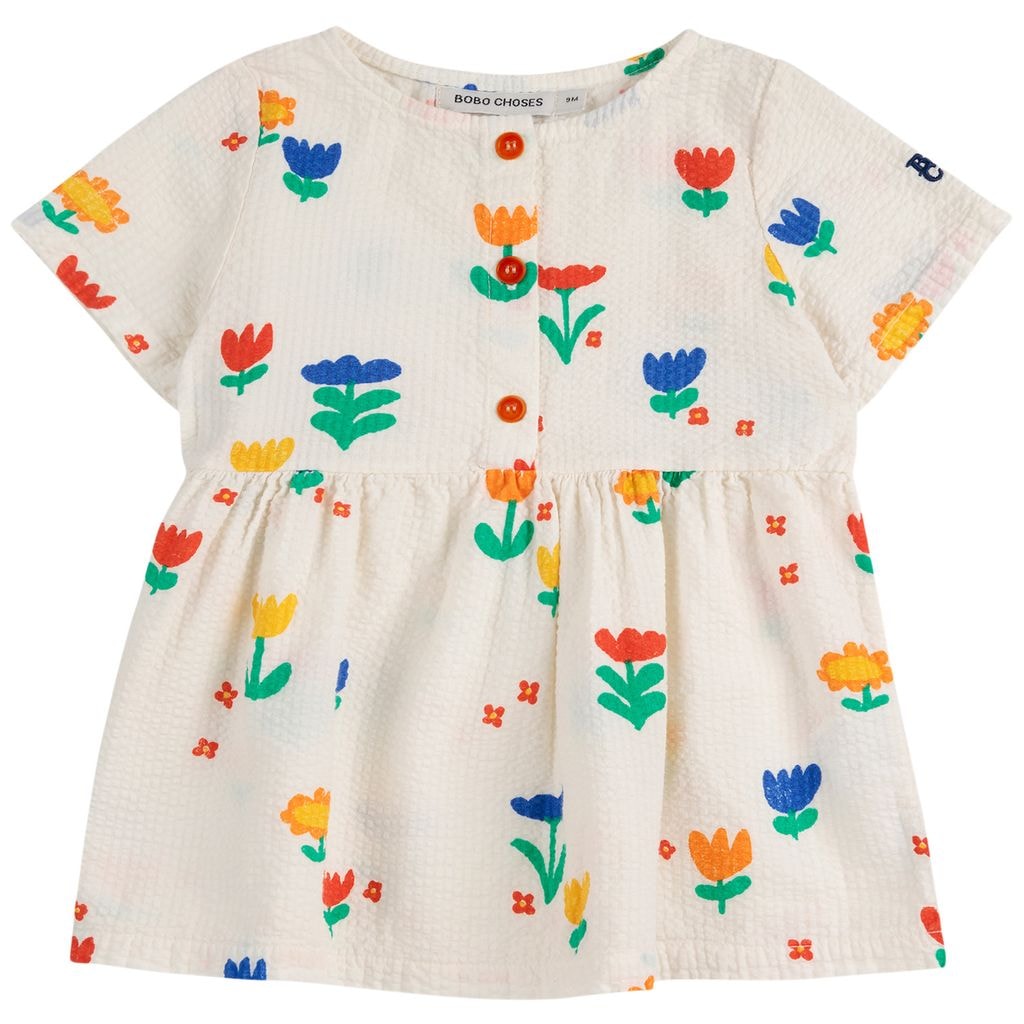Garden Party All Over Baby Vävd Klänning Offwhite