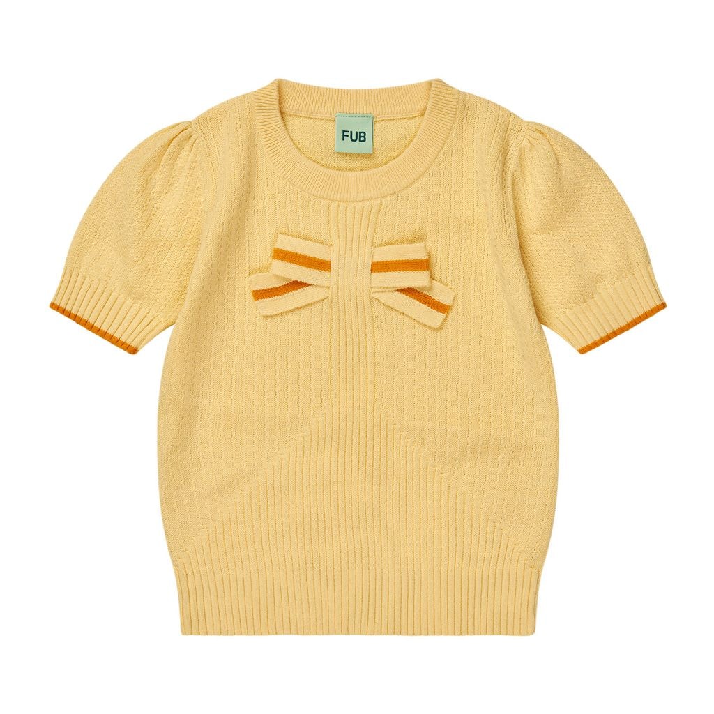 Knitted Short-Sleeved Sweater Vanilla