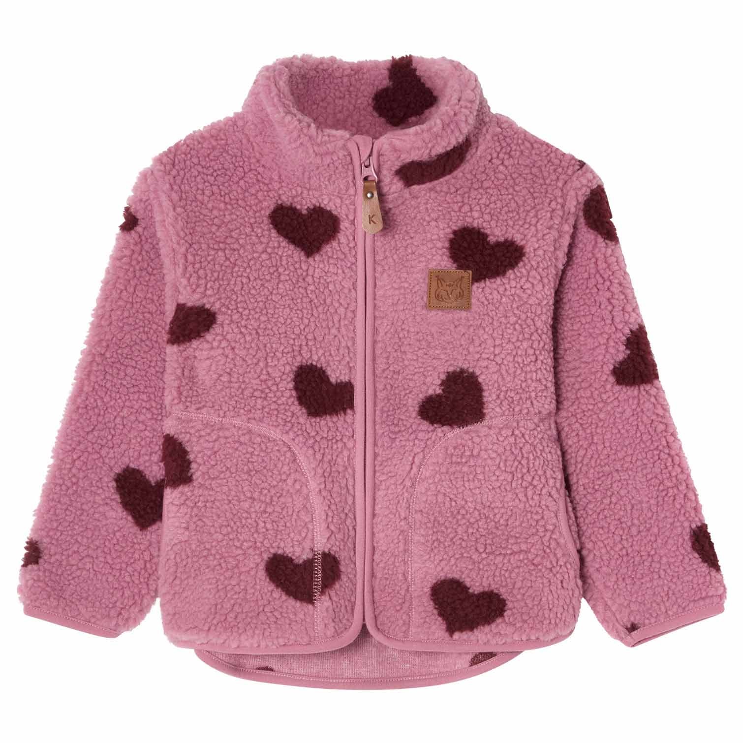 Austin Pile Fleece Jacket AOP Hearts