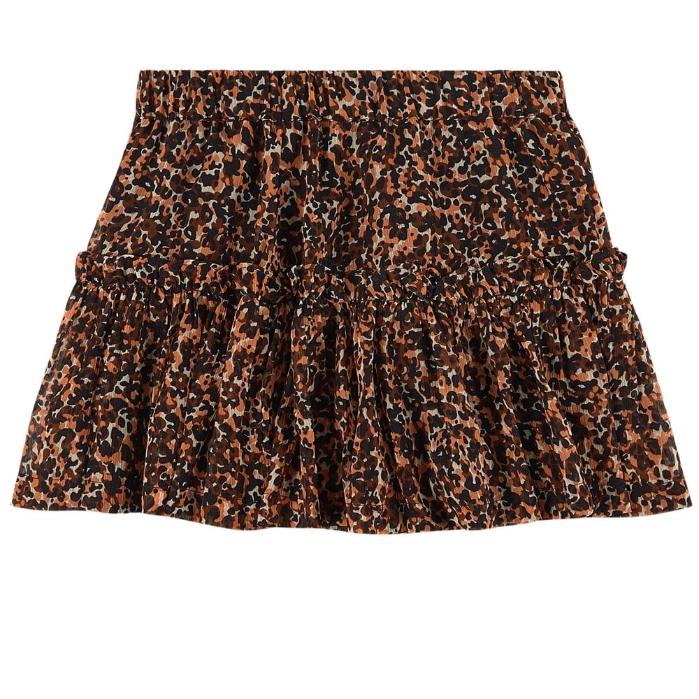 Brown All-Over Printed Skirt