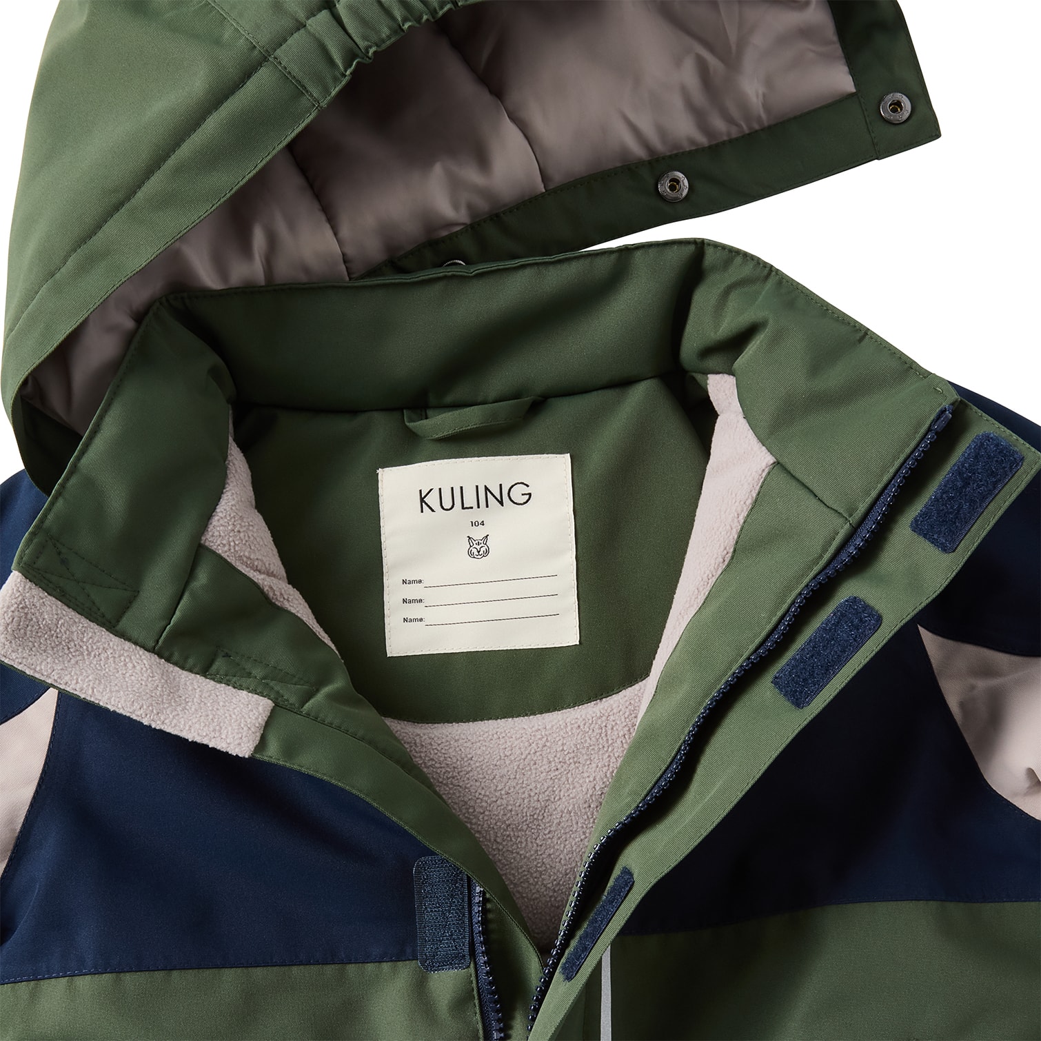 Sarek Vinterjakke Navy Forest Green Blocking