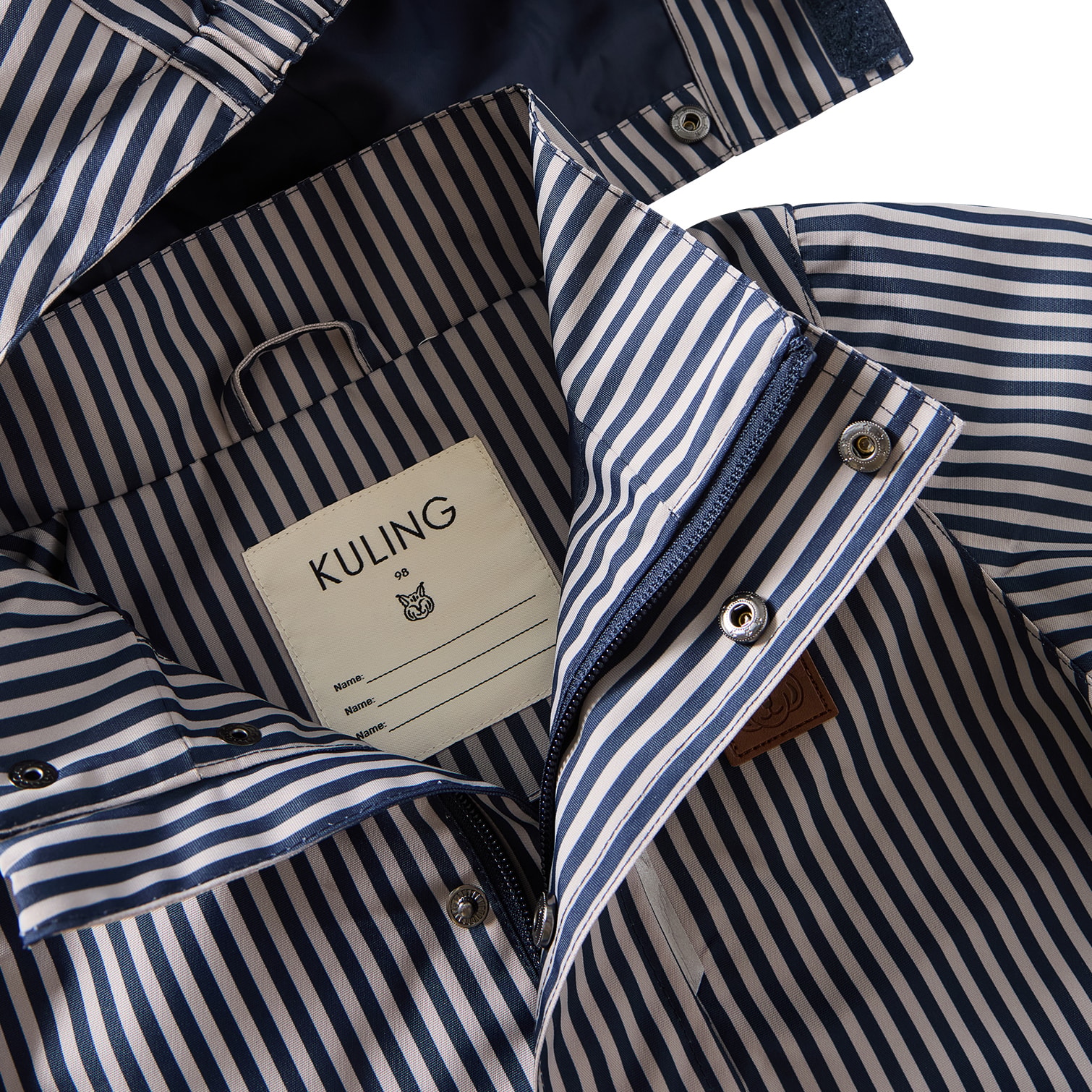 Stockholm Skaljakke Navy Taupe Stripe