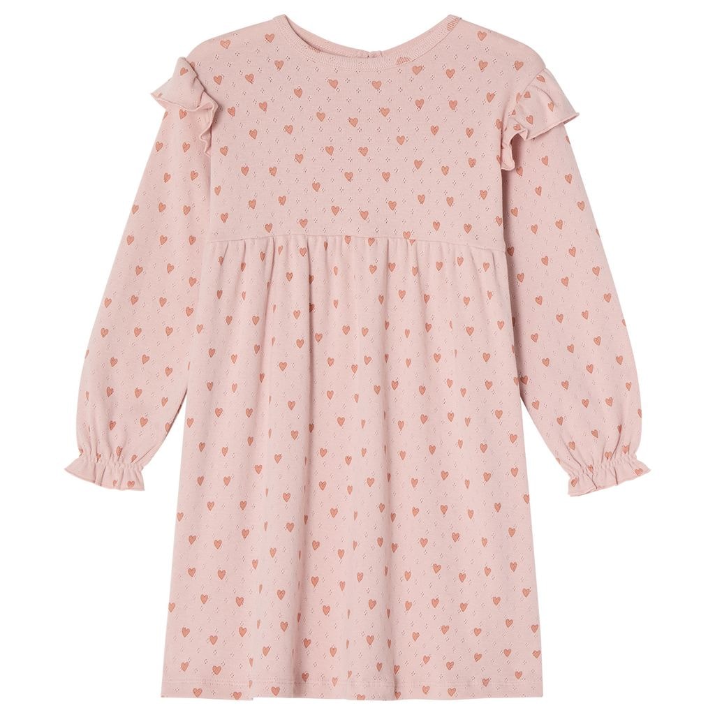 GOTS Hedda Heart Printed Dress Apricot