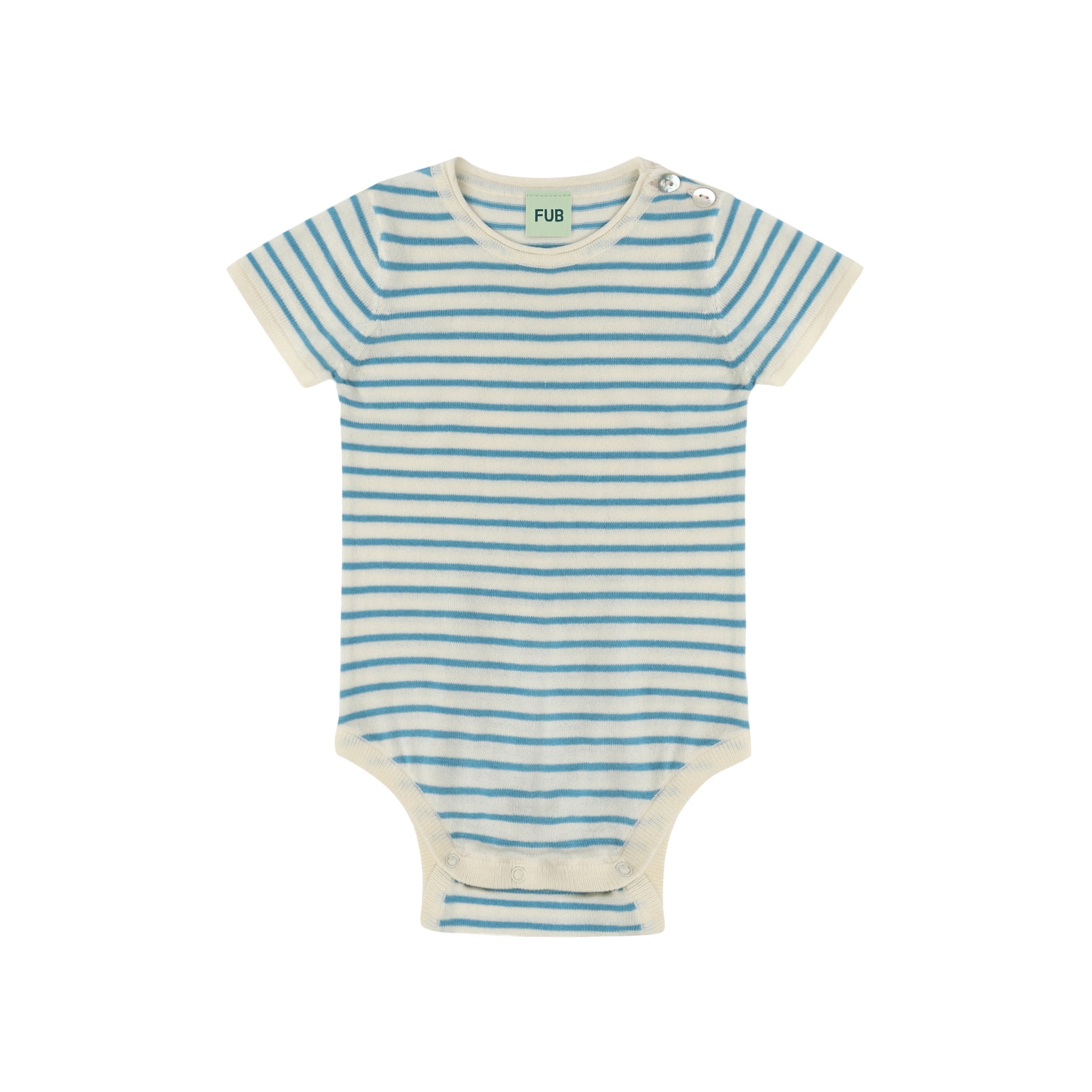 Baby Short-sleeved Body Ecru/ Sea 